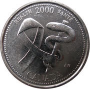 25 Cents - Elizabeth II Health, Canada, 2000 reverse image