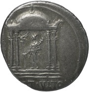 Denarius - Augustus MART VLTO; Mars, Rome, 19 BC reverse image