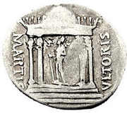 Denarius - Augustus MARTIS VLTORIS; Mars, Rome, 19 BC reverse image