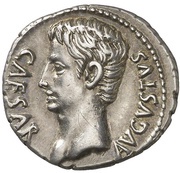Denarius - Augustus OB CIVIS SERVATOS obverse image