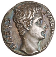 Denarius - Augustus OB CIVIS SERVATOS obverse image
