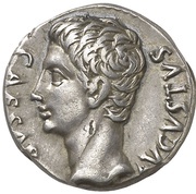 Denarius - Augustus OB CIVIS SERVATOS obverse image