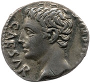 Denarius - Augustus OB CIVIS SERVATOS S P Q R CL V obverse image