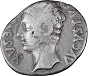 Denarius - Augustus IOVIS TON; Jupiter obverse image