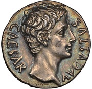Denarius - Augustus SIGNIS RECEPTIS CL V S P Q R obverse image