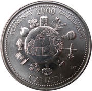 25 Cents - Elizabeth II Community, Canada, 2000 reverse image