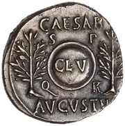 Denarius - Augustus CAESAR AVGVSTVS S P Q R CL V, Rome, 19 BC - 18 BC reverse image