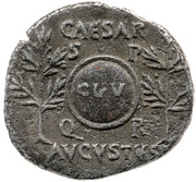 Denarius - Augustus CAESAR AVGVSTVS S P Q R CL V, Rome, 19 BC - 18 BC reverse image