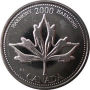 25 Cents - Elizabeth II Harmony, Canada, 2000 reverse image