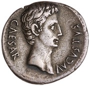 Denarius - Augustus OB CIVIS SERVATOS obverse image