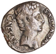 Denarius - Augustus S P Q R CL V obverse image