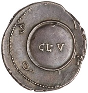 Denarius - Augustus S P Q R CL V, Rome, 19 BC - 18 BC reverse image