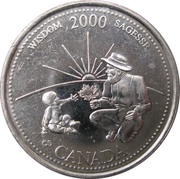 25 Cents - Elizabeth II Wisdom, Canada, 2000 reverse image