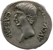 Denarius - Augustus S P Q R CL V obverse image