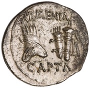 Denarius - Augustus ARMENIA CAPTA, Rome, 19 BC - 18 BC reverse image