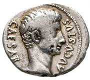 Denarius - Augustus S P Q R; Victory obverse image
