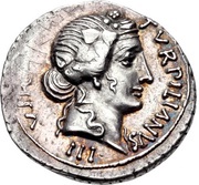 Denarius CAESAR AVGVSTVS SIGN RECE; Liber obverse image
