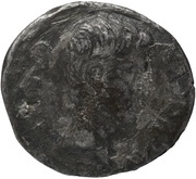 Denarius - Augustus P PETRON TVRPILIAN IIIVIR; Pan obverse image