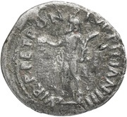 Denarius - Augustus P PETRON TVRPILIAN IIIVIR; Pan, Rome, 19 BC - 4 BC reverse image