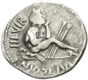 Denarius - Augustus P PETRON TVRPILIAN IIIVIR, Rome, 19 BC - 4 BC reverse image