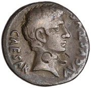 Denarius - Augustus P PETRON TVRPILIAN III VIR obverse image