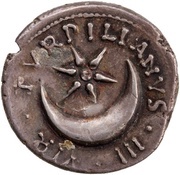 Denarius - Augustus TVRPILIANVS IIIVIR, Rome, 19 BC - 4 BC reverse image