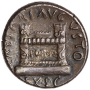 Denarius CAESARI AVGVSTO EX SC FOR RE; Fortuna Victrix and Fortuna Felix, Rome, 19 BC - 4 BC reverse image