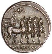 Denarius - Augustus CAESARI AVGVSTO, Rome, 18 BC reverse image