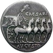 Denarius - Augustus CAESARI AVGVSTO, Rome, 18 BC reverse image