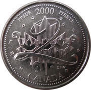 25 Cents - Elizabeth II Pride, Canada, 2000 reverse image