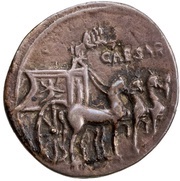 Denarius - Augustus CAESARI AVGVSTO, Rome, 18 BC reverse image