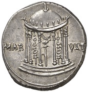Denarius - Augustus MAR VLT; Mars, Rome, 18 BC reverse image
