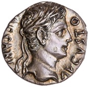 Denarius - Augustus S P Q R obverse image