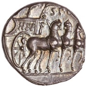 Denarius - Augustus S P Q R, Rome, 18 BC reverse image