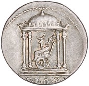 Denarius - Augustus S·P·Q·R·, Rome, 18 BC reverse image