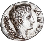Denarius - Augustus S·P·Q·R· obverse image