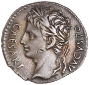 Denarius - Augustus S P Q R obverse image