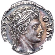Denarius - Augustus S P Q R obverse image