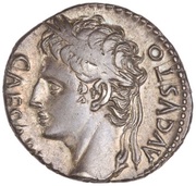 Denarius - Augustus S P Q R obverse image