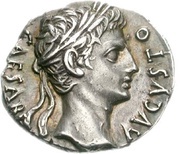 Denarius - Augustus S P Q R obverse image