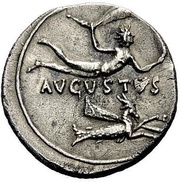 Denarius - Augustus AVGVSTVS; Aurora, Rome, 18 BC - 16 BC reverse image