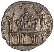 Denarius - Augustus CIVIB ET SIGN MILIT A PART RECVPER, Rome, 18 BC - 17 BC reverse image