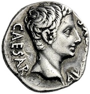 Denarius - Augustus IMPLVDISAECVL obverse image