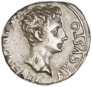 Denarius - Augustus QVOD VIAE MVN SVNT; Victory obverse image