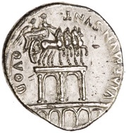 Denarius - Augustus QVOD VIAE MVN SVNT; Victory, Rome, 18 BC - 17 BC reverse image