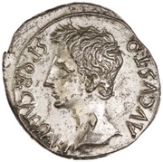 Denarius - Augustus QVOD VIAE MVN SVNT; Victory obverse image