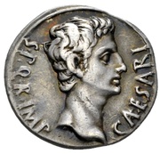 Denarius - Augustus VOT P SVSC PRO SAL ET RED I O M SACR; Mars obverse image