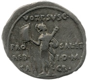 Denarius - Augustus VOT P SVSC PRO SAL ET RED I O M SACR; Mars, Rome, 18 BC - 17 BC reverse image