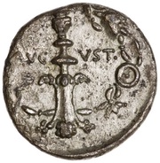 Denarius - Augustus AVGVST, Rome, 17 BC reverse image