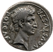 Denarius - Augustus L MESCINIVS RVFVS IIIVIR S P Q R V P S PR S ET RED AVG; Mars obverse image